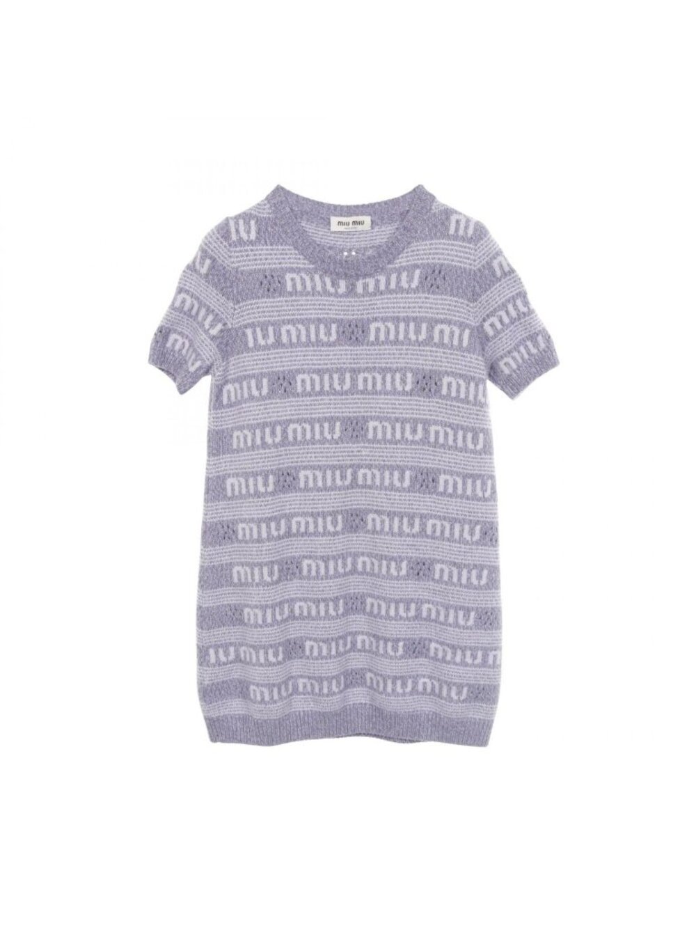 Miu Miu Dress Logo Short Sleeve Wool